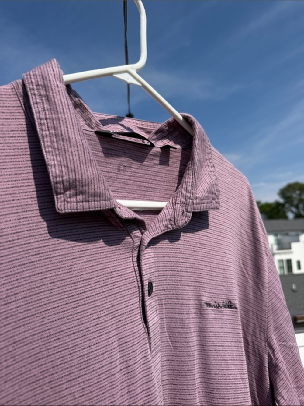 Like New Travis Mathew Purple Striped Polo